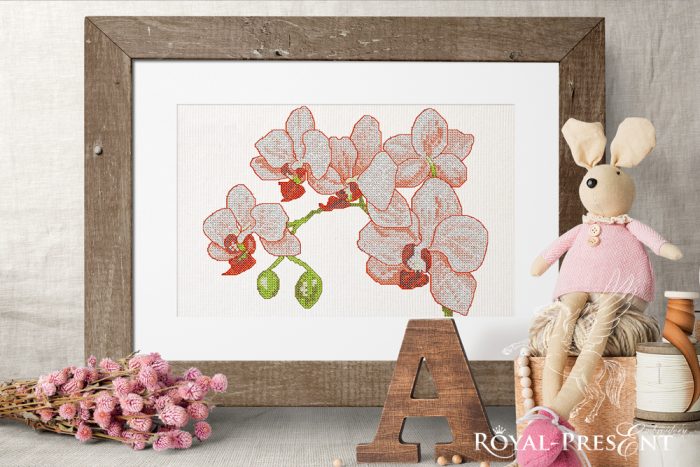 Cross-stitch Machine Embroidery Design Orchid Dreams