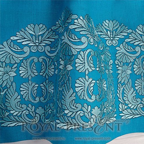 Machine Embroidery Design Blue Hungarian border