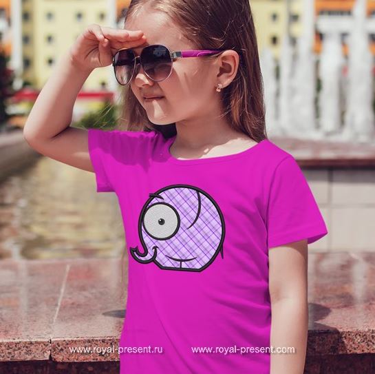 Baby Elephant Appliqué Machine Embroidery Design