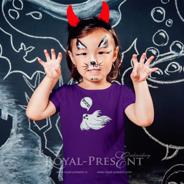 Free Machine Embroidery Design Ghost