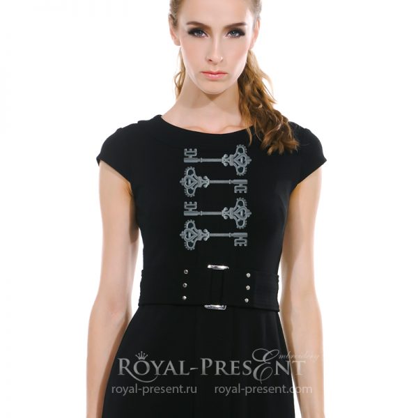 Machine Embroidery Design Silver key