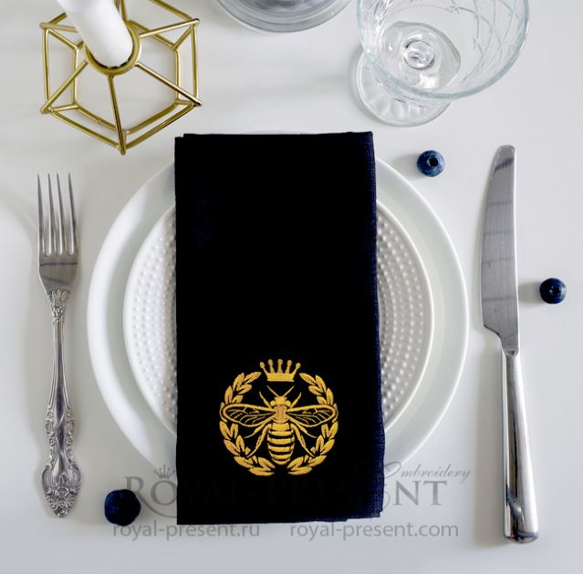 Queen Bee Embroidery Design Instant Download