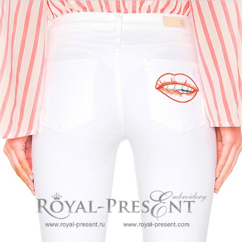 Lips Free Machine Embroidery Design