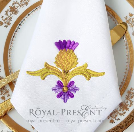 Golden thistle Free Machine Embroidery Design