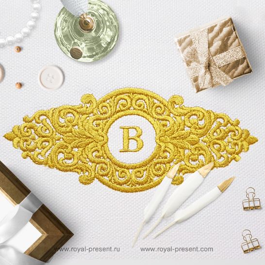 Machine Embroidery Design Baroque Ornate frame