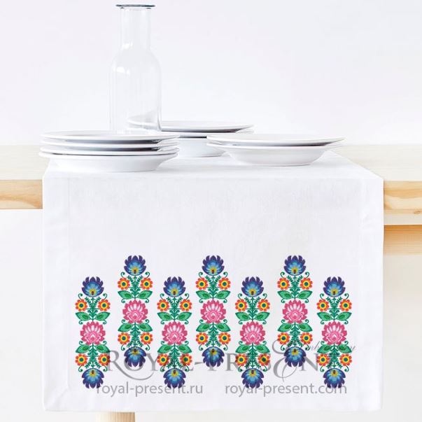 Polish floral vertical border machine embroidery design