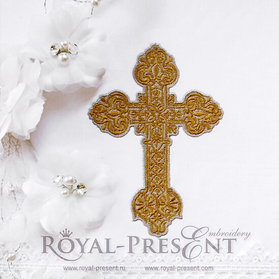 Machine Embroidery Design Beautiful ornate cross 