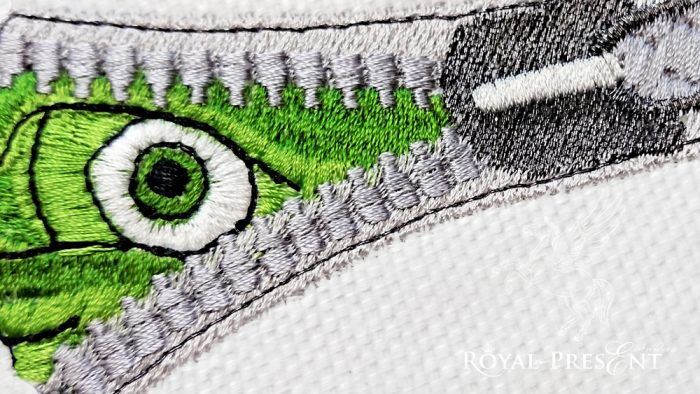 Machine Embroidery Design Zipper and eye