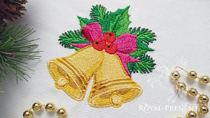 Christmas bells Machine Embroidery Design - 2 sizes