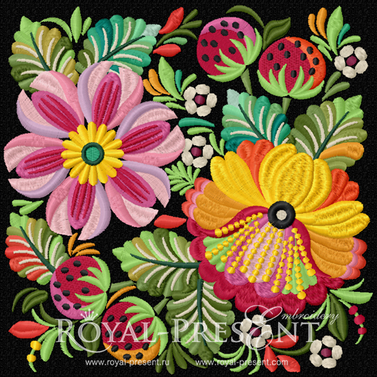 Machine Embroidery Design Petrykivka painting