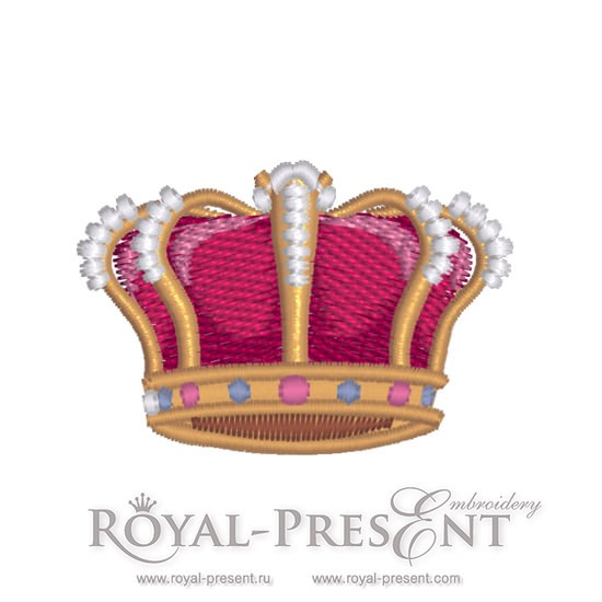Machine embroidery design Crown