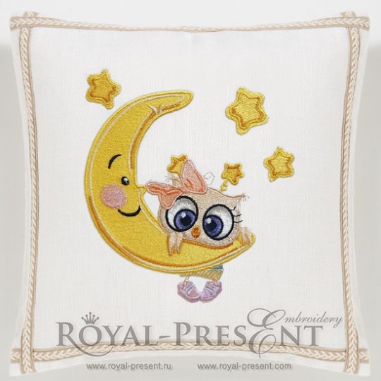 Cute Cartoon Owl Machine Embroidery Design