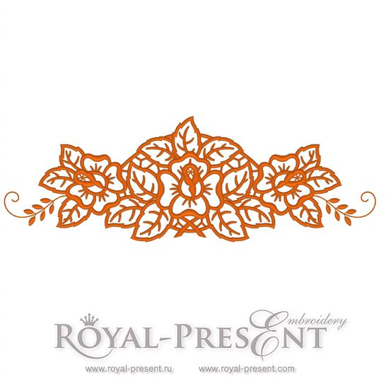 Machine Embroidery Design Cutwork Lace Roses
