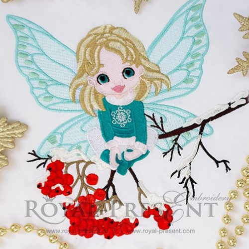 Machine Embroidery Design Winter Fairy - 2 sizes