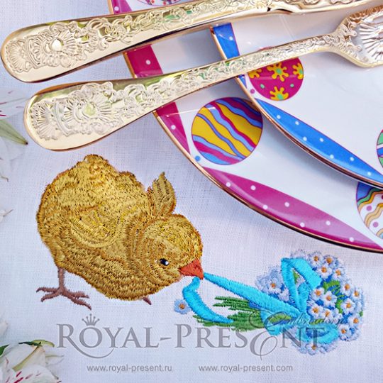 Machine Embroidery Design Vintage Easter Chicken