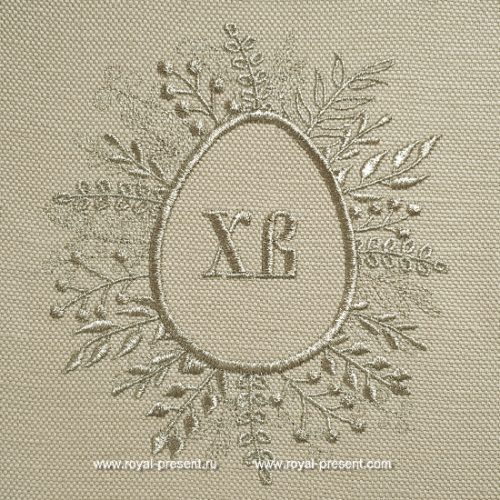 Machine Embroidery Design Easter Egg monogram frame