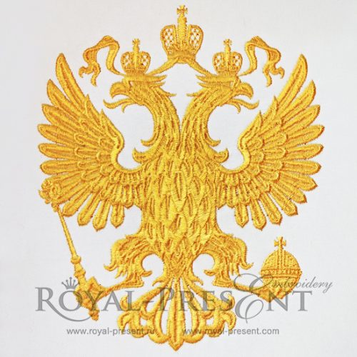 Machine Embroidery Design Emblem of Russia Double-headed eagle - 3 sizes