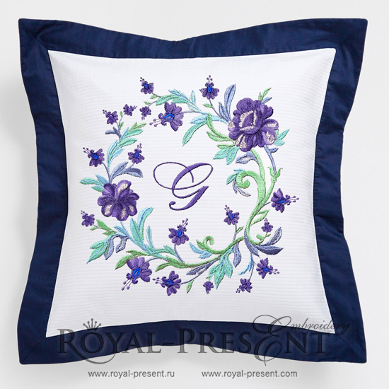 Machine Embroidery Design Emeralg blank monogram