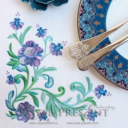 Machine Embroidery Design Emerald corner - 2 sizes