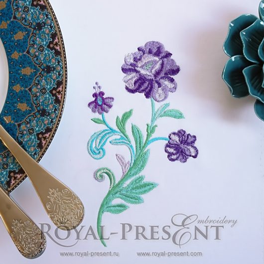 Machine Embroidery Design Emerald flower