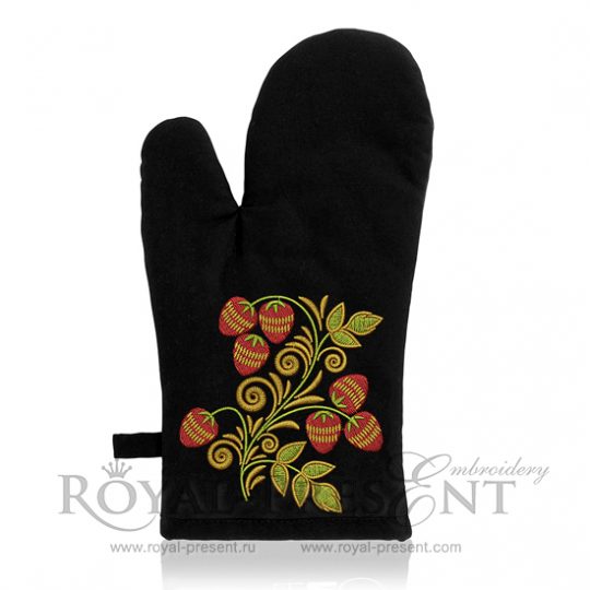 Machine Embroidery Design Folk Strawberries