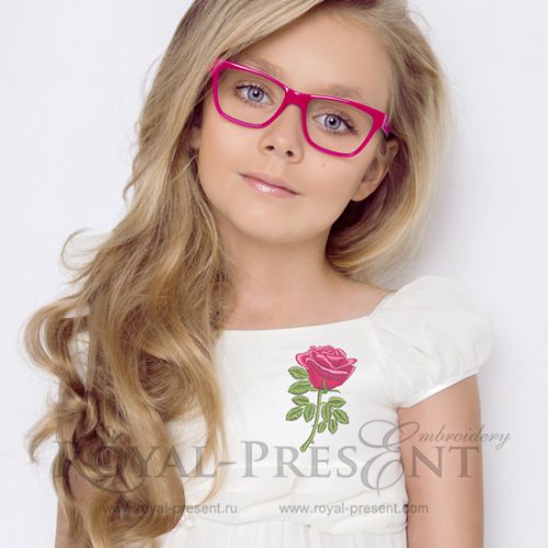 Machine Embroidery Design Red rose - 3 sizes