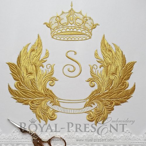 Machine Embroidery Design Golden baroque frame