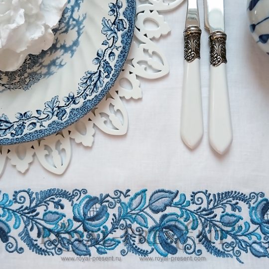 Machine Embroidery Design Gzhel Border