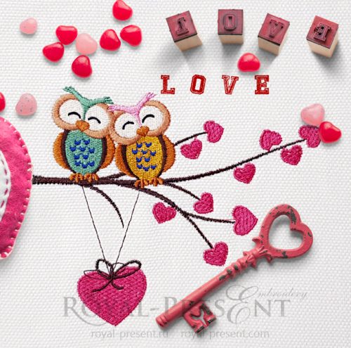 Machine Embroidery Design Happy Owls