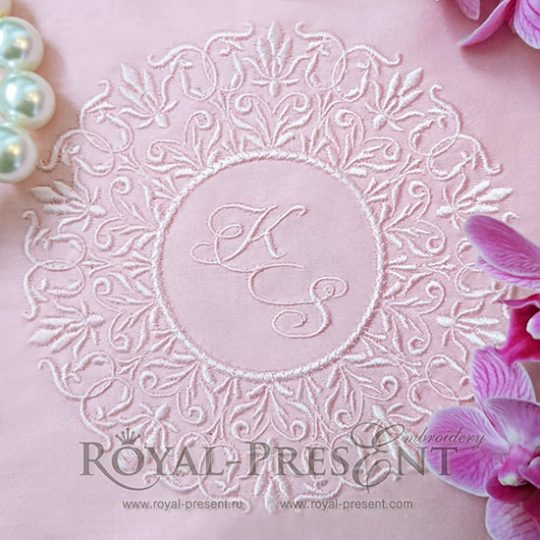Machine Embroidery Design Indian monogram blank