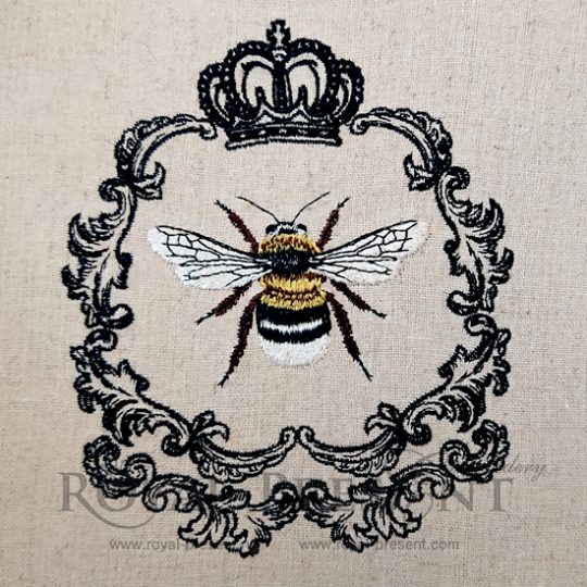 French Machine Embroidery Design Queen Bee - 3 sizes