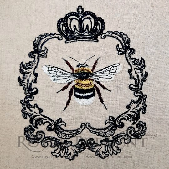 French Machine Embroidery Design Queen Bee - 3 sizes