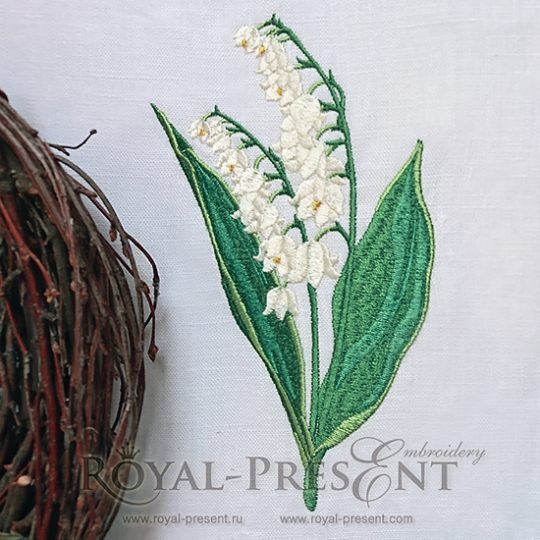 Machine Embroidery Design Lilies of the valley - 2 sizes