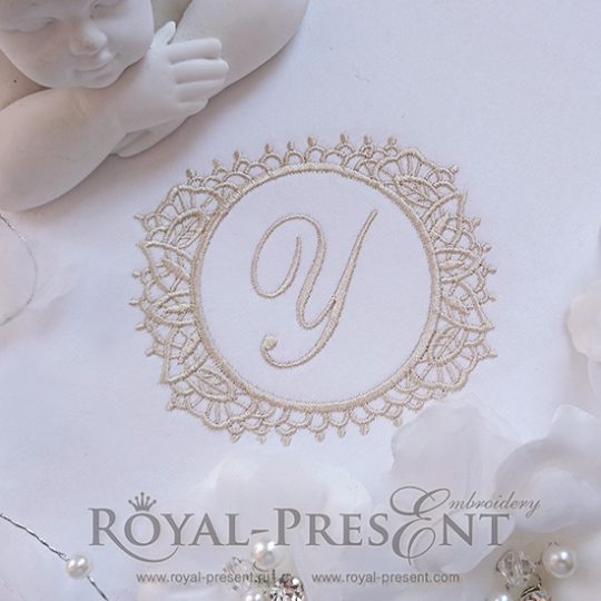 Machine Embroidery Design Laсe Monogram Blank