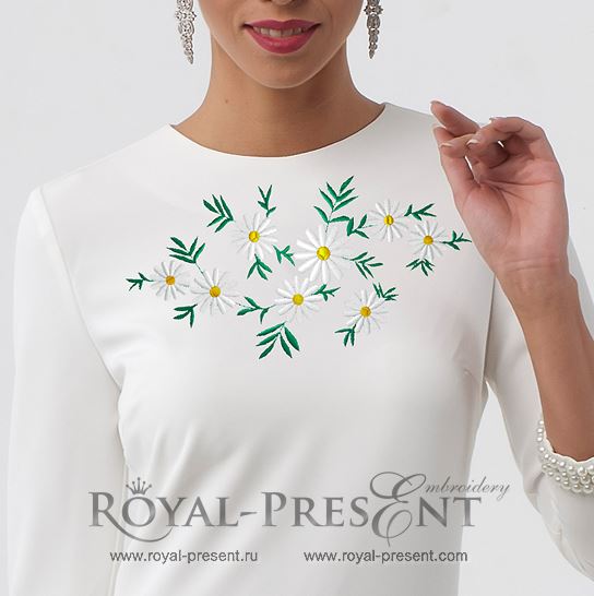 Fashion Daisies Machine Embroidery Design