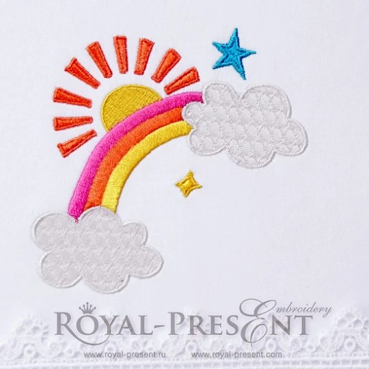 Machine Embroidery Design Rainbow