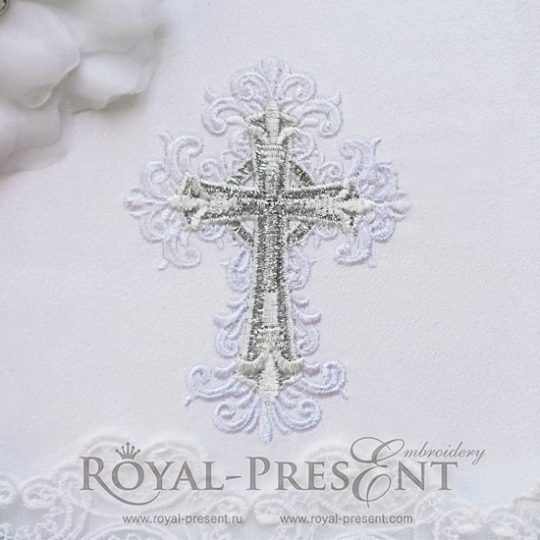 Machine Embroidery Design Ornate Cross