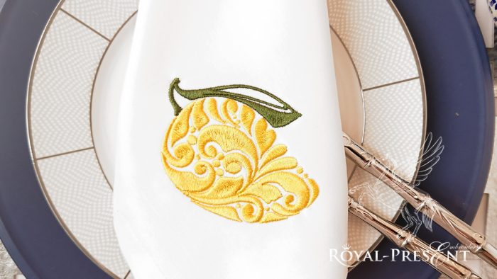 Ornate Mango machine embroidery design