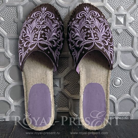 Machine Embroidery Design for Elegant Espadrilles