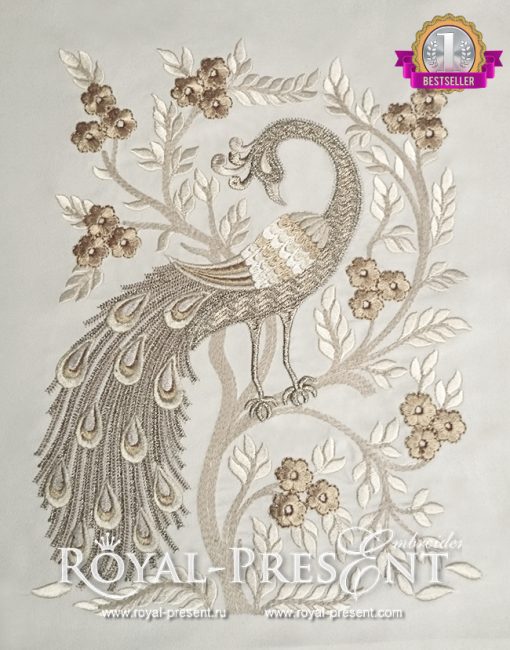 Machine Embroidery Design Peacock Chinese