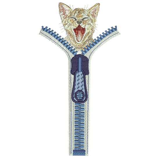 Machine Embroidery Design Pocket screaming cat