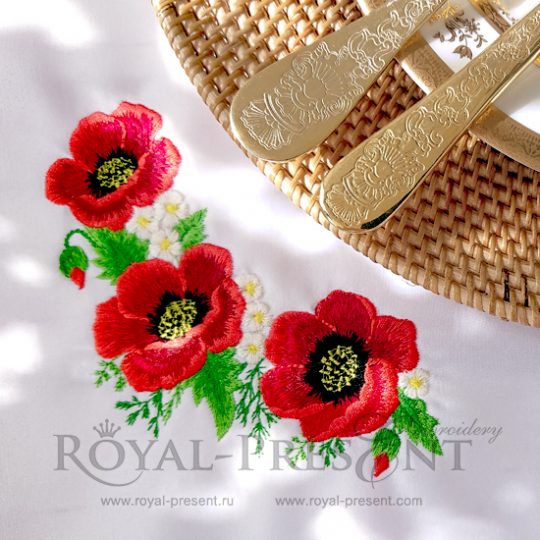 Machine Embroidery Design Poppies