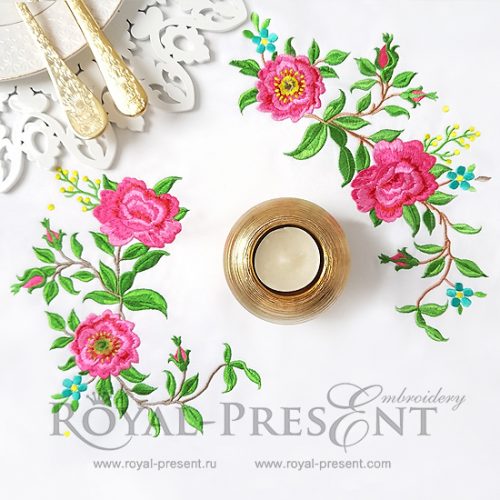 Machine Embroidery Designs Corner Climbing Roses