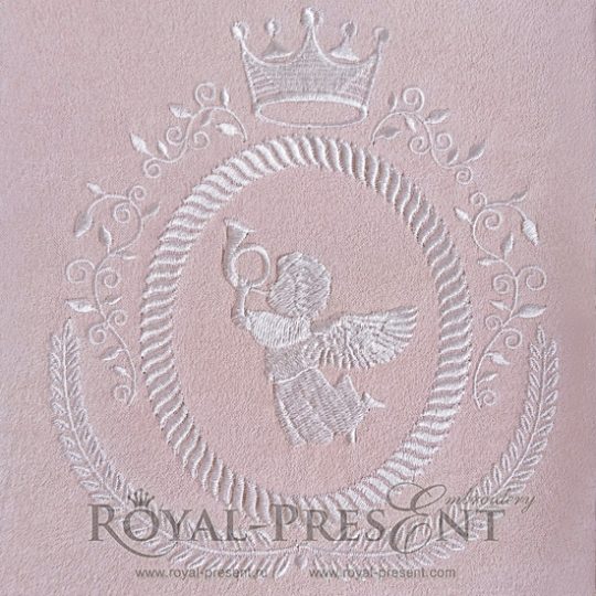 Machine Embroidery Design Vintage heraldic blank monogram