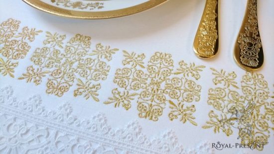 Machine Embroidery Design Gold classic element for borders