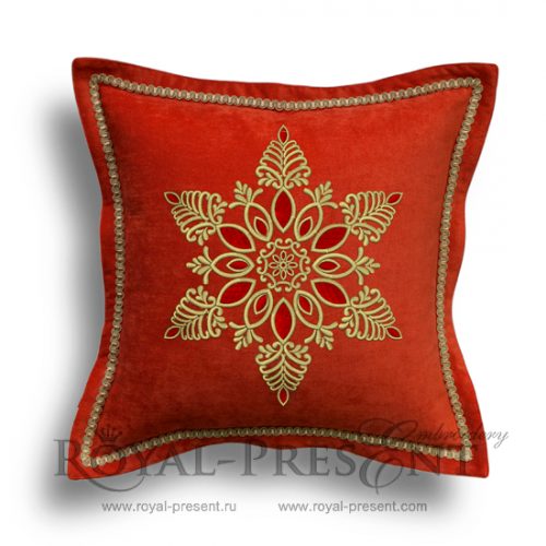 Machine Embroidery Design Snowflake with rubies