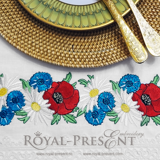 Machine Embroidery Design Summer border