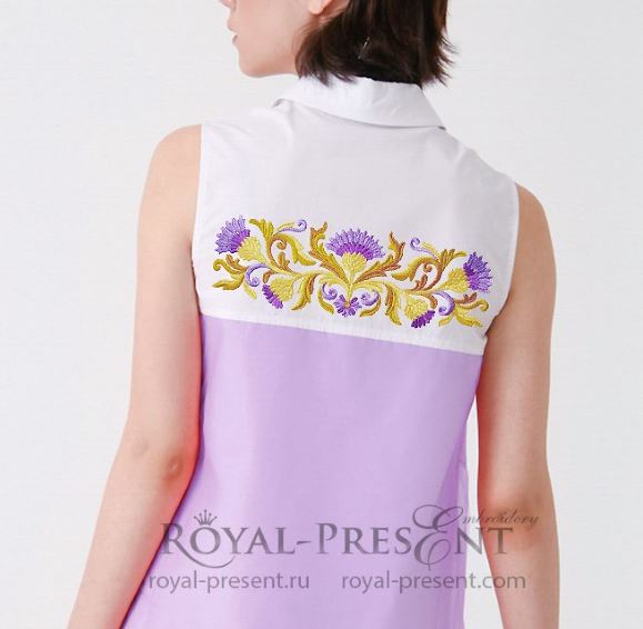 Golden thistles Machine Embroidery Design