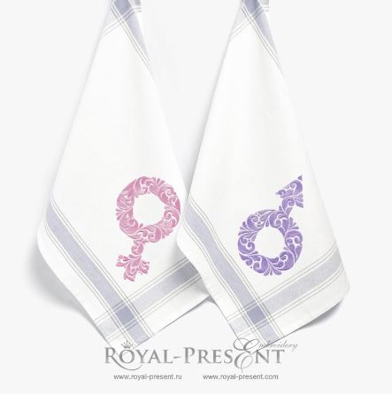 Female and Male symbols Machine Embroidery Designs