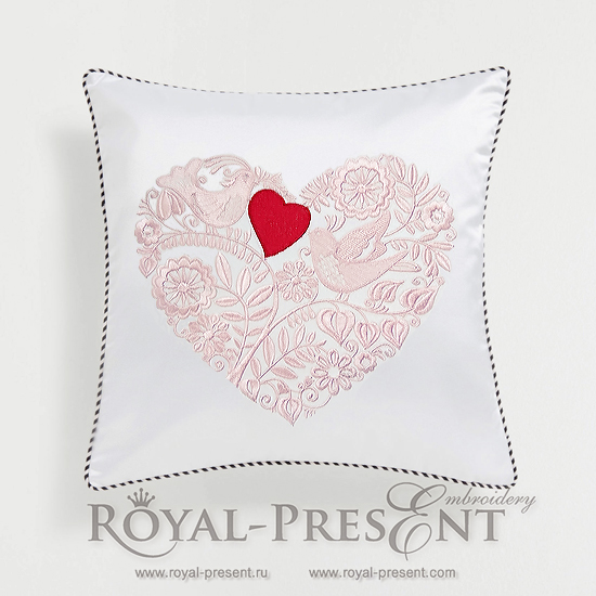 Love heart embroidery design available in two sizes
